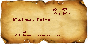 Kleinman Dalma névjegykártya